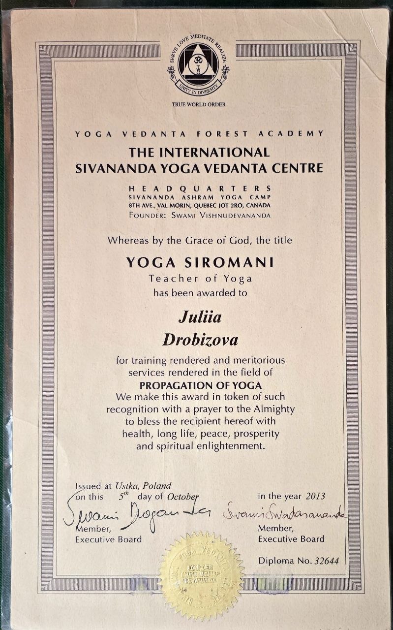 Teacher of Yoga